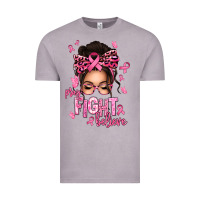 Vintage Zinc pray fight believe breast cancer afro messy bun Vintage Tee - texasbilliewilder