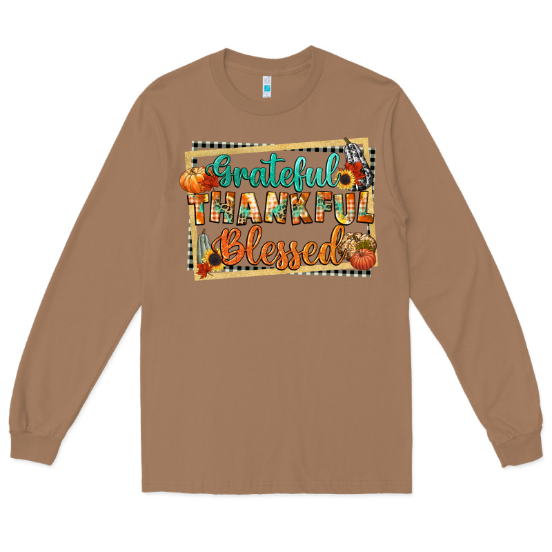 Thankful Grateful Blessed Long Sleeve Tee by CowGirlArtShop | Teevron