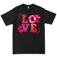 Black Love Valentine's Day leopard frame Premium Tee - LillyAllenDesigns