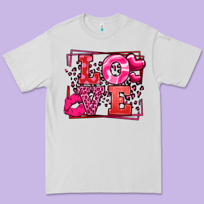 Love Valentine's Day Leopard Frame Premium Tee Designed By Lillyallendesigns