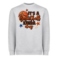 Heather Grey it's a basketball kinda day Heavyweight Sweatshirt - FaDigitalArtStudio