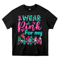 Black I Wear Pink For My Mom Heavy Core Tee - BundleAndBundleShop