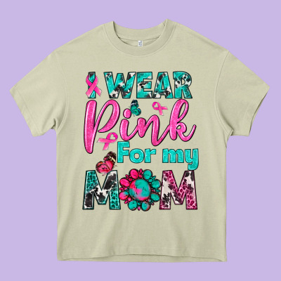 I Wear Pink For My Mom Heavy Core Tee Designed By Bundleandbundleshop