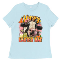 Baby Blue Happy Easter Day Ladies Tee - LillyAllenDesigns