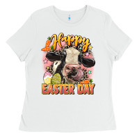 White Happy Easter Day Ladies Tee - LillyAllenDesigns