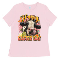 Bubblegum Pink Happy Easter Day Ladies Tee - LillyAllenDesigns