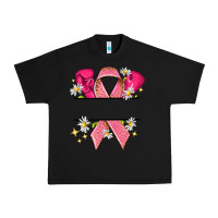 Black Personalized Breast Cancer ribbon Urban Heavy Tee - NancyCooperArtShop