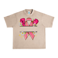 French Oak Personalized Breast Cancer ribbon Urban Heavy Tee - NancyCooperArtShop