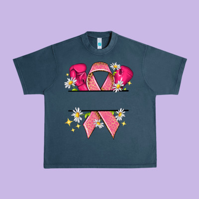 Personalized Breast Cancer Ribbon Urban Heavy Tee Designed By Nancycooperartshop
