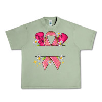 Oil Green Personalized Breast Cancer ribbon Urban Heavy Tee - NancyCooperArtShop