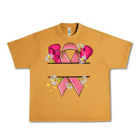 Peanut Butter Personalized Breast Cancer ribbon Urban Heavy Tee - NancyCooperArtShop