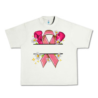 Pistachio Personalized Breast Cancer ribbon Urban Heavy Tee - NancyCooperArtShop