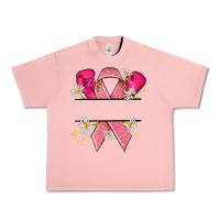 Salmon Personalized Breast Cancer ribbon Urban Heavy Tee - NancyCooperArtShop