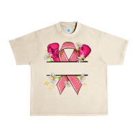 Sandshell Personalized Breast Cancer ribbon Urban Heavy Tee - NancyCooperArtShop