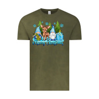 Vintage Olive merry christmas gnomes Vintage Tee - texasbilliewilder