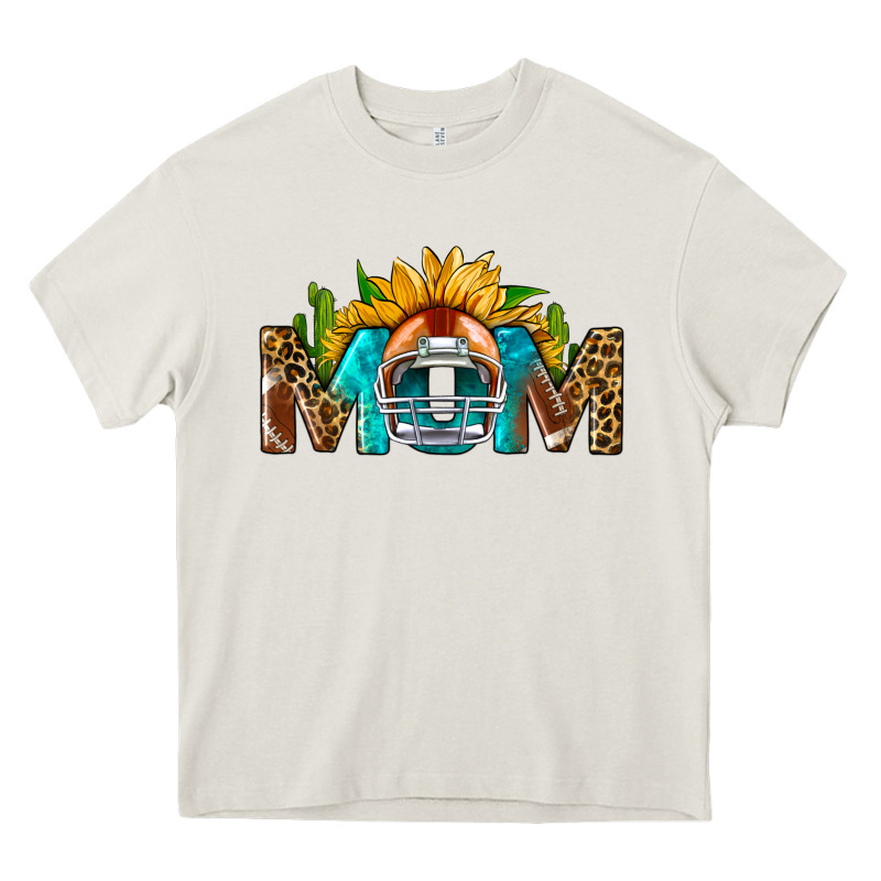 Football Mom Sunflower Leopard Heavy Core Tee by BundleAndBundleShop | Teevron
