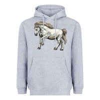 Heather Grey percheron horse Heavyweight Hoodie - LillyAllenDesigns