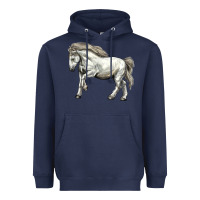 Navy percheron horse Heavyweight Hoodie - LillyAllenDesigns