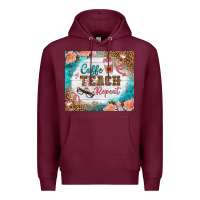 Burgundy coffee teach repeat tumbler Premium Hoodie - BundleAndBundleShop