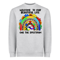 Heather Grey Autism rainbow Heavyweight Sweatshirt - FaDigitalArtStudio