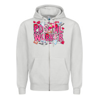 Dove Grey Postal Worker Zipper Hoodie - CowhideDigitalArt