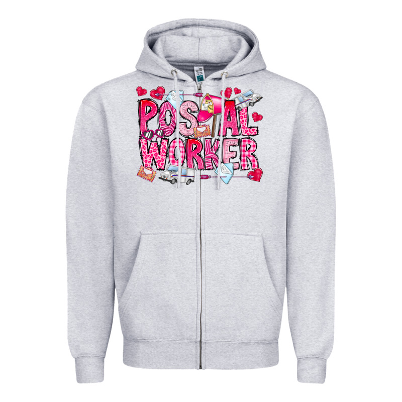 Postal Worker Zipper Hoodie by CowhideDigitalArt | Teevron