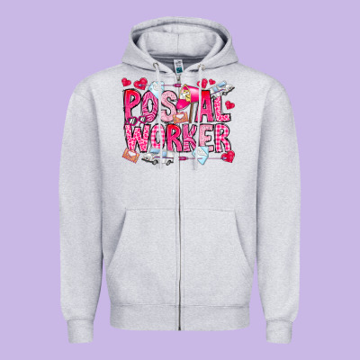 Postal Worker Zipper Hoodie Designed By Cowhidedigitalart