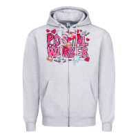 Heather Grey Postal Worker Zipper Hoodie - CowhideDigitalArt