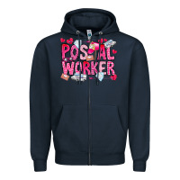 Navy Postal Worker Zipper Hoodie - CowhideDigitalArt
