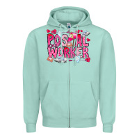 Seafoam Postal Worker Zipper Hoodie - CowhideDigitalArt