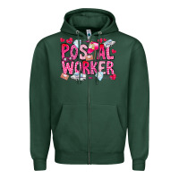 Sports Green Postal Worker Zipper Hoodie - CowhideDigitalArt