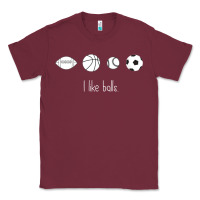 Burgundy Funny Sports Balls Gag Gift Classic Tee - lanVoArt