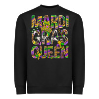 Black Mardi Gras Queen Heavyweight Sweatshirt - BundleAndBundleShop
