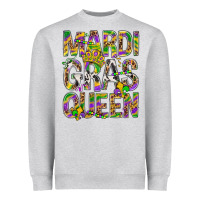 Heather Grey Mardi Gras Queen Heavyweight Sweatshirt - BundleAndBundleShop