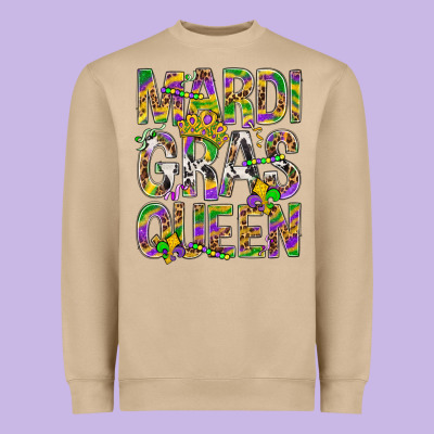 Mardi Gras Queen Heavyweight Sweatshirt Designed By Bundleandbundleshop