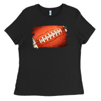 Black Football Brushstroke Ladies Tee - RanaPortraitStore