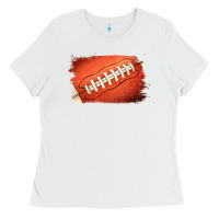 White Football Brushstroke Ladies Tee - RanaPortraitStore