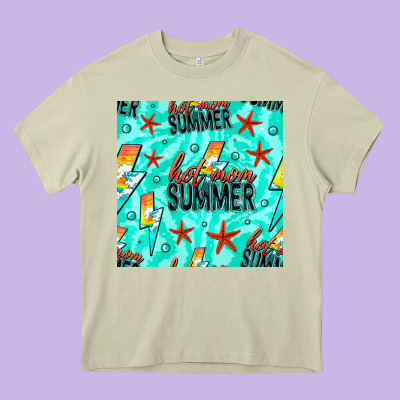 Hot Mom Summer Digital Paper Heavy Core Tee Designed By Bundleandbundleshop