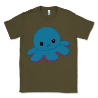 Army Green angry blue moody reversible octopus Classic Tee - lanVoArt