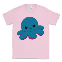 Bubblegum Pink angry blue moody reversible octopus Classic Tee - lanVoArt