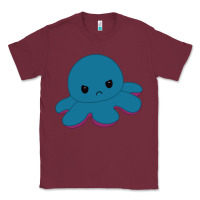 Burgundy angry blue moody reversible octopus Classic Tee - lanVoArt