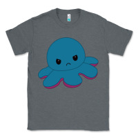 Charcoal Heather angry blue moody reversible octopus Classic Tee - lanVoArt