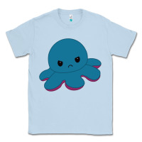 Dusty Blue angry blue moody reversible octopus Classic Tee - lanVoArt