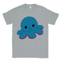 Heather Grey angry blue moody reversible octopus Classic Tee - lanVoArt