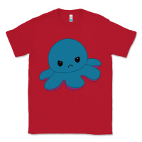 Red angry blue moody reversible octopus Classic Tee - lanVoArt