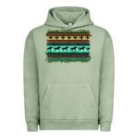 Pigment Oil Green turquoise aztec bullskull and horse Urban Hoodie - BarkalooDesign