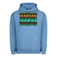 Pigment Pebble Blue turquoise aztec bullskull and horse Urban Hoodie - BarkalooDesign