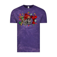 Cloud Purple Christmas Joy skeleton Vintage Tee - NancyCooperArtShop