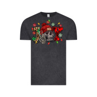 Vintage Black Christmas Joy skeleton Vintage Tee - NancyCooperArtShop
