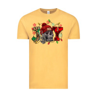 Vintage Mustard Christmas Joy skeleton Vintage Tee - NancyCooperArtShop